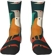 [EdWal] Soft Flock of Birds print Moisture Wicking Socks Sports Socks for Men and Women Warm thermal Boot Hiking Socks