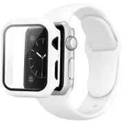 Silicone Sports Watch Band Strap + Case Set - For Apple iWatch 44mm (White)