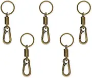 DS. DISTINCTIVE STYLE Carabiner Clip Keyring Stainless Steel Keychain with Snap Hook Quick Release Key Rings