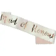 Wedding Sashes Rose Gold - Maid Of Honour