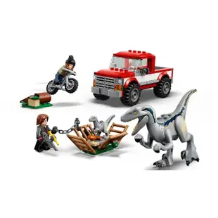 【LEGO 樂高】侏儸紀世界系列 76946 Blue & Beta Velociraptor Capture(恐龍 卡車)