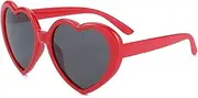[JOVAKIT] Polarized Heart Shaped Sunglasses for Women Vintage Fashion Lovely Retro Oversized Eyeglasses UV400 Protection Lens