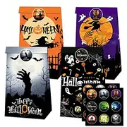 Halloween Candy Snacks Paper Bag Packaging Sealing Stickers Scene Decoration Props Party Supplies