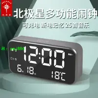 在飛比找樂天市場購物網優惠-北極星鐘表LED靜音智能數字鬧鐘學生臥室夜光創意簡約電子臺鐘