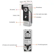 7 Inch HD Screen Monitor Video Intercom Doorbell Infrared Night Vision 90° Hot