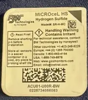 BW SR-H-MC Replacement MICROceL Hydrogen Sulfide Sensor for GasAlert MicroClip