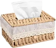 Tissue Box, Handwoven Rectangular Tissue Cover, Tissue Box Holder, Tissue Dispenser Box for Living Room, Office, Car, Bathroom