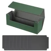 Card Storage Box for Trading Card 400 + with 6 Divider Fit Green/Grey