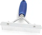 Grooming Brushes for Dogs Cats Pet Comb Trimmer Stainless Steel Pet Comb Single Row Comb for Pet Blue
