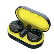 Magnetic Wireless Lavalier Microphone Audio Video Recording Microphone Noise Reduction with Charging Case for Ios YellowBlack