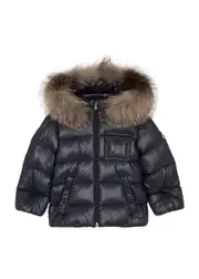 Moncler Kids K2 Fur-trimmed Quilted Shell Jacket (12 months-3 Years) - Navy 18 months