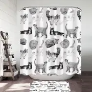 Black and White Cats Shower Curtain
