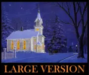 Silent Night Christmas Church Chapel Snow Sleigh Holiday Art SIGNED by Souders
