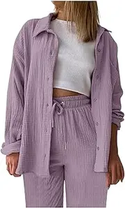 [Generic] Interview Outfits Outfits Shirt Pants Sets Casual Long Sleeve V Neck Tops Trousers Fashion Streetwear High Waist Suit Pants Women