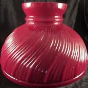 10" GLASS SHADE ALADDIN BRAND RUBY RED SWIRL alladin fits old oil /electric lamp