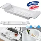 Holder Tub Expandable Rack Storage Tray Over Bath Bathtub Shelf Caddy Shower
