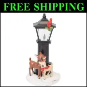 Art Deco Rudolph & Clarice Night Light with Flickering LED - Holiday Table Lamp