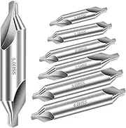 Center Drill Bits Set, 7 Pcs High Speed Steel 60-Degree Angle Center Drill Bits Kit Countersink Tools for Lathe Metalworking Size 1.0 1.5 2.0 2.5 3.0 4.0 5.0