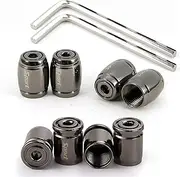 Dsycar 8 Pack Locking Tire Valve Caps, Anti Theft Design,with O Rubber Ring, Universal Aluminum Tire Valve Stem Caps for Cars, SUVs, Bike and Bicycle, Trucks, Motorcycles, Lock Tight Fit (Black)