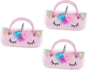[SHERCHPRY] 2pcs Portable Glasses Bag Glasses Case with Handle Glasses Cases Glasses Storage Organizer Cartoon Eyeglass Cute Glasses Case Portable Eyeglass Case Girl Child Plush Sunglasses