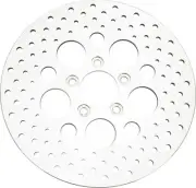 HD Drilled Rear Brake Rotor SS Polished 11.5in HD Dyna Super Glide T-Sport 01-03