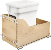 Rev-A-Shelf 4WCSC-CK-1 Wood Classics 12"W Pull Out Compost Bin - Maple / White