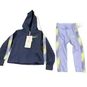 NWT NIKE Sz 24 Month Girl’s Tracksuit. 2 Piece Jacket And Pants. Navy/Lavender.