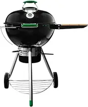 [STETZ] SEAR-MASTER Premium 22-Inch Kettle Charcoal BBQ grill with Side Table, Come with hinged Cooking Grates & Warming Rack