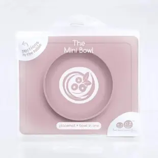 【美國ezpz】mini bowl迷你餐碗+餐墊：玫瑰粉(FDA認證矽膠、防掀倒寶寶餐具)