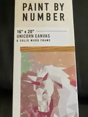 Unicorn Canvas - Paint by Number - 16 in. x 20 in. - Plus Solid Wood Frame - 8+