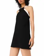 Maje Heavy Crepe Tuxedo Dress