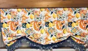 Custom Made Italian Amalfi Coast Inspired Lemon Valance With Tassel Fringe