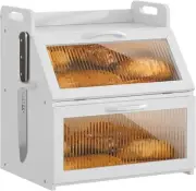 Bread Box, Box for Kitchen Countertop, Large Storage White
