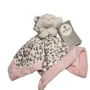 Carter's pink cheetah leopard print bear lovey security blanket New