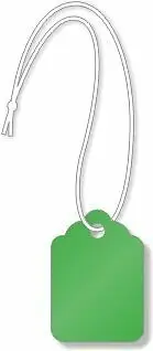 Merchandise Tags, Dk Green #5 (1-3/4" x 1-1/8"), Hole-with String-Box/1,000 Tags