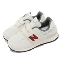 在飛比找momo購物網優惠-【NEW BALANCE】童鞋 574 寬楦 中童 白 棕 