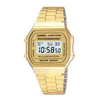 在飛比找PChome24h購物優惠-CASIO 城市時間數位腕錶-金色