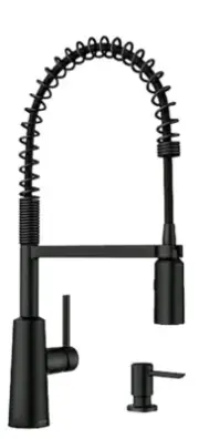 NEW Moen 87897BL Nori Matte Black One Handle Pulldown Kitchen Faucet