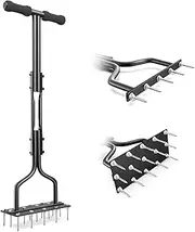 ViveGro Lawn Aerator, Lawn Spike Aerator Manual Tool with 15 Pieces Solid Steel Spikes, Garden Grass Aeration, and Soil Aerating Tool with Clean Tool for Aerating Lawns & Yard Care