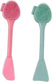 FOMIYES Face Brush Double-sided Silicone Makeup Removal Brush Deep Clean Facial Cleansing Tool for Lady's Gentle Skin