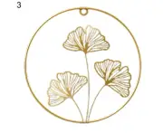 Golden Leaf Wall Hanging Light Luxury Punch Free Nordic Style Metal round Iro...