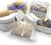 Rock the Top Anxiety Relief Items in a Spa Gift Baskets for Women. 6 Self Care Gifts, Mineral-Rich Bath Soak, Soap, Bomb Truffles, & Tea. Basket That Will Leave her Skin SO Soft., Piece Set