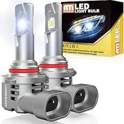 9006 HB4 LED Headlight Bulbs, 90W 18000LM 6000K White 12V 24V Mini Size Car Headlight Conversion Kit Halogen Replacement Bulb CSP Chips Fan Design Plug and Play Fog Light Bulbs, Pack of 2
