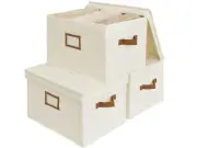 StorageWorks 32L Decorative Storage Bins for Closet, Storage Baskets with Lid...