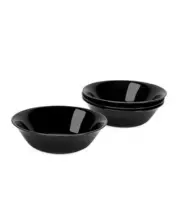 Opal Glass Cereal Bowl Set of 4, 6.5 inch Dishwasher & Microwave 16OZ Black