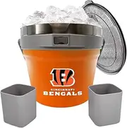 The Memory Company 7.2L Double Wall, Vacuum Insulated Ice/Beverage Bucket, Cincinnati Bengals