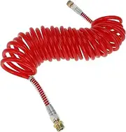 X AUTOHAUX 34 Circle Air Brake Hose Oil Cooler Coiled Short Tail Line Brake Coil Cable for Trucks Tractors Assembly with M22x1.5 NPT Fitting PU Iron Red 31FT