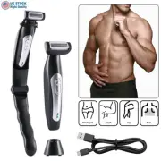 Electric Back Shaver For Men Long Handle Body Hair Removal Razor Rechargeable
