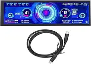 IPS Screen, 8.8 Inch 480x1920 Touchscreen Display Screen Monitor, 170° IPS CPU GPU Temperature Usage Internet Speed Time Display, Portable Computer Secondary Screen for Laptop, PC