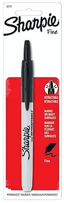 Sharpie Retractable Permanent Marker Fine Point 1/Pk Black School Office Jobsite